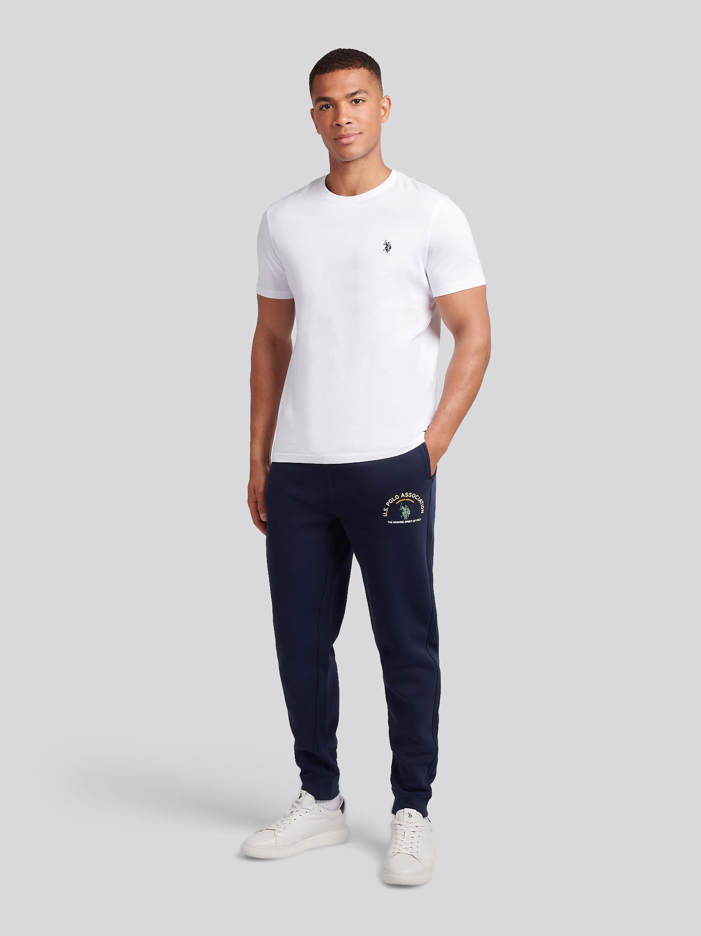 Mens Print Graphic Sweat Jogger in Dark Sapphire Navy