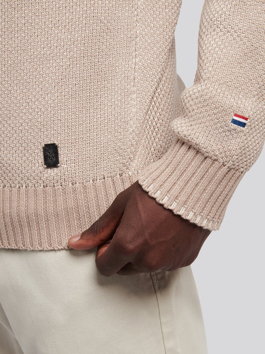 Mens Twisted Yarn Knit Crew in Atmosphere