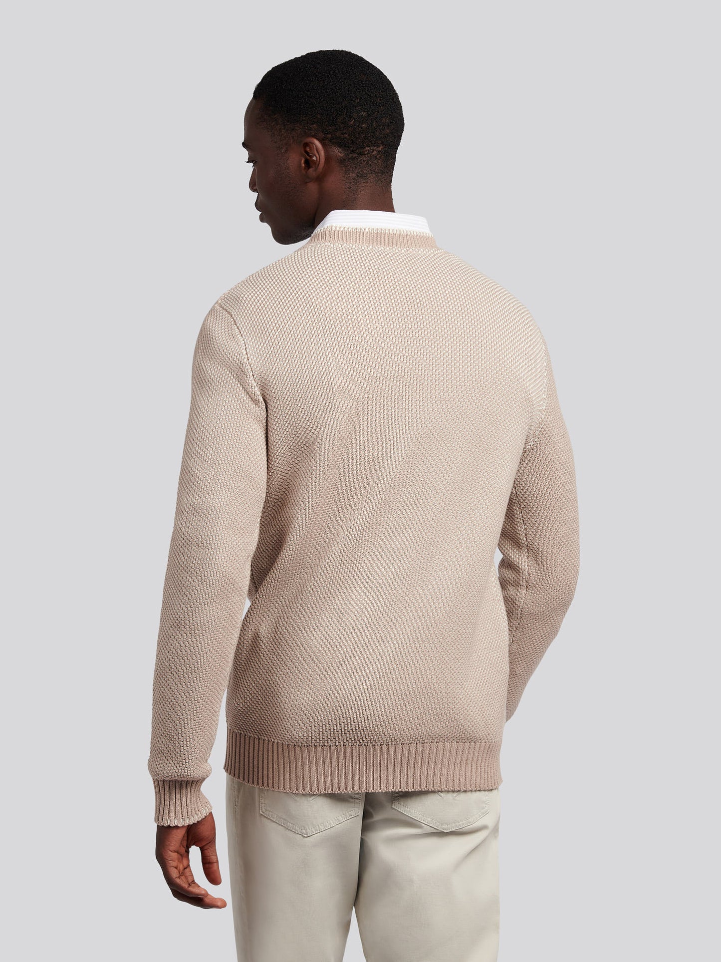 Mens Twisted Yarn Knit Crew in Atmosphere