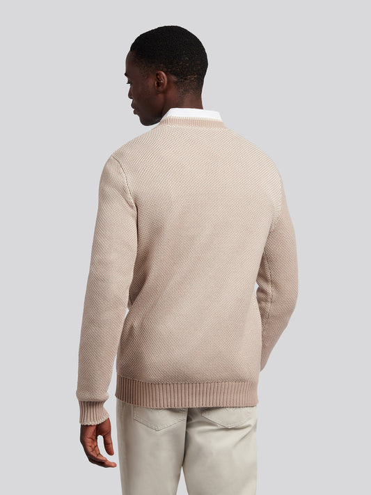 Mens Twisted Yarn Knit Crew in Atmosphere