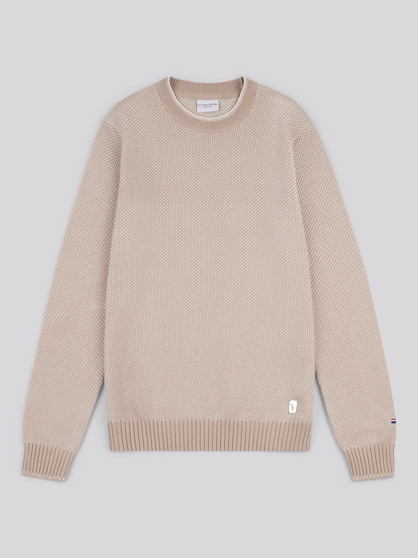 Mens Twisted Yarn Knit Crew in Atmosphere