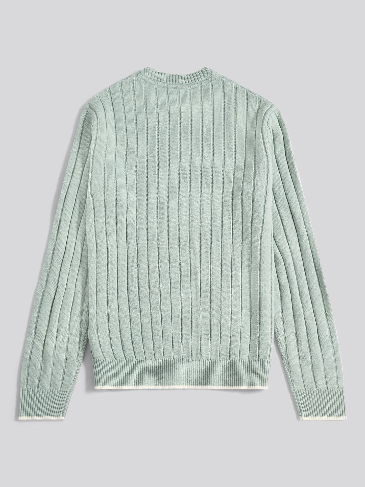Mens Rib Knit Crew in Iceberg Green