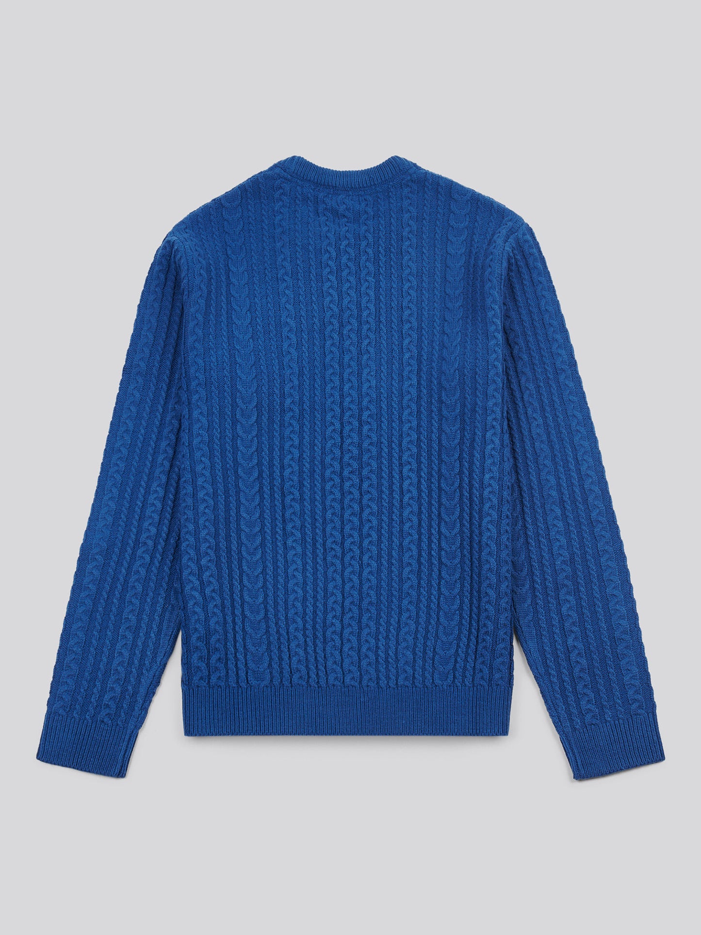 Mens Aran Knit Crew in Navy Peony