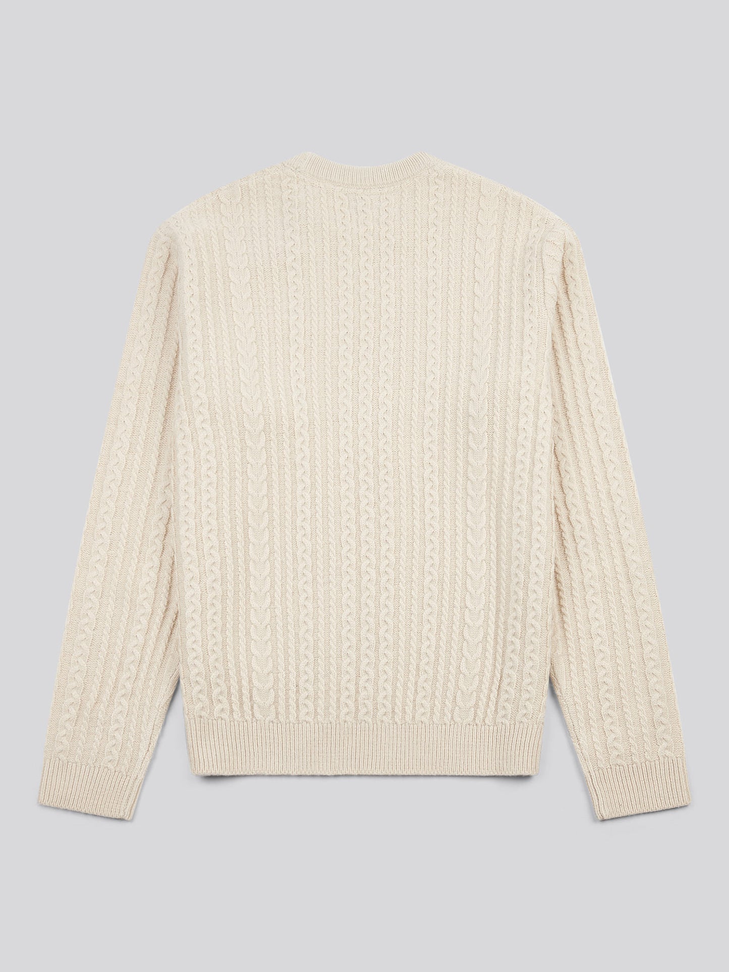 Mens Aran Knit Crew in Birch Marl