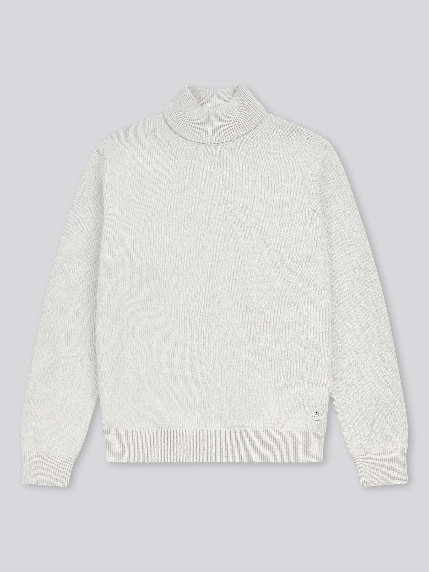 Mens Twisted Yarn Knit Roll Neck in High Rise