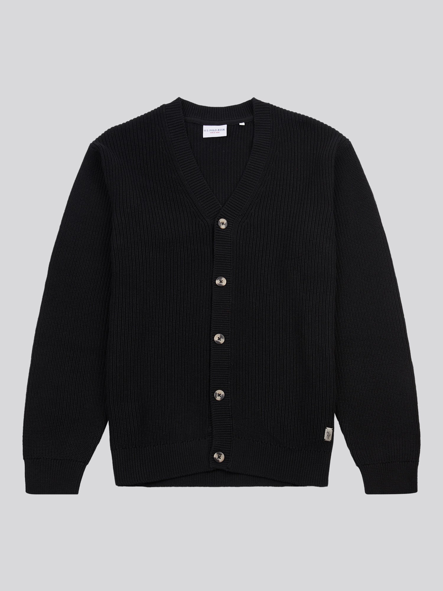 Mens Stitch Knit Cardigan in Black – U.S. Polo Assn. UK
