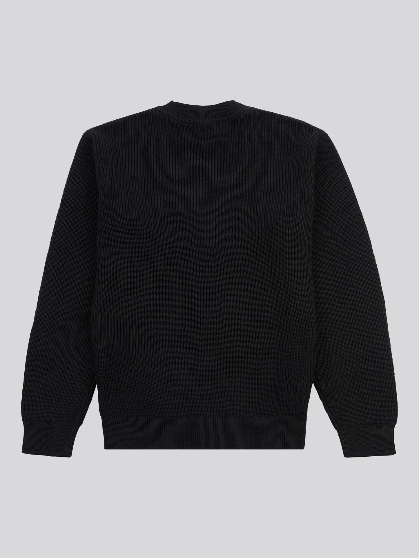 Mens Stitch Knit Cardigan in Black