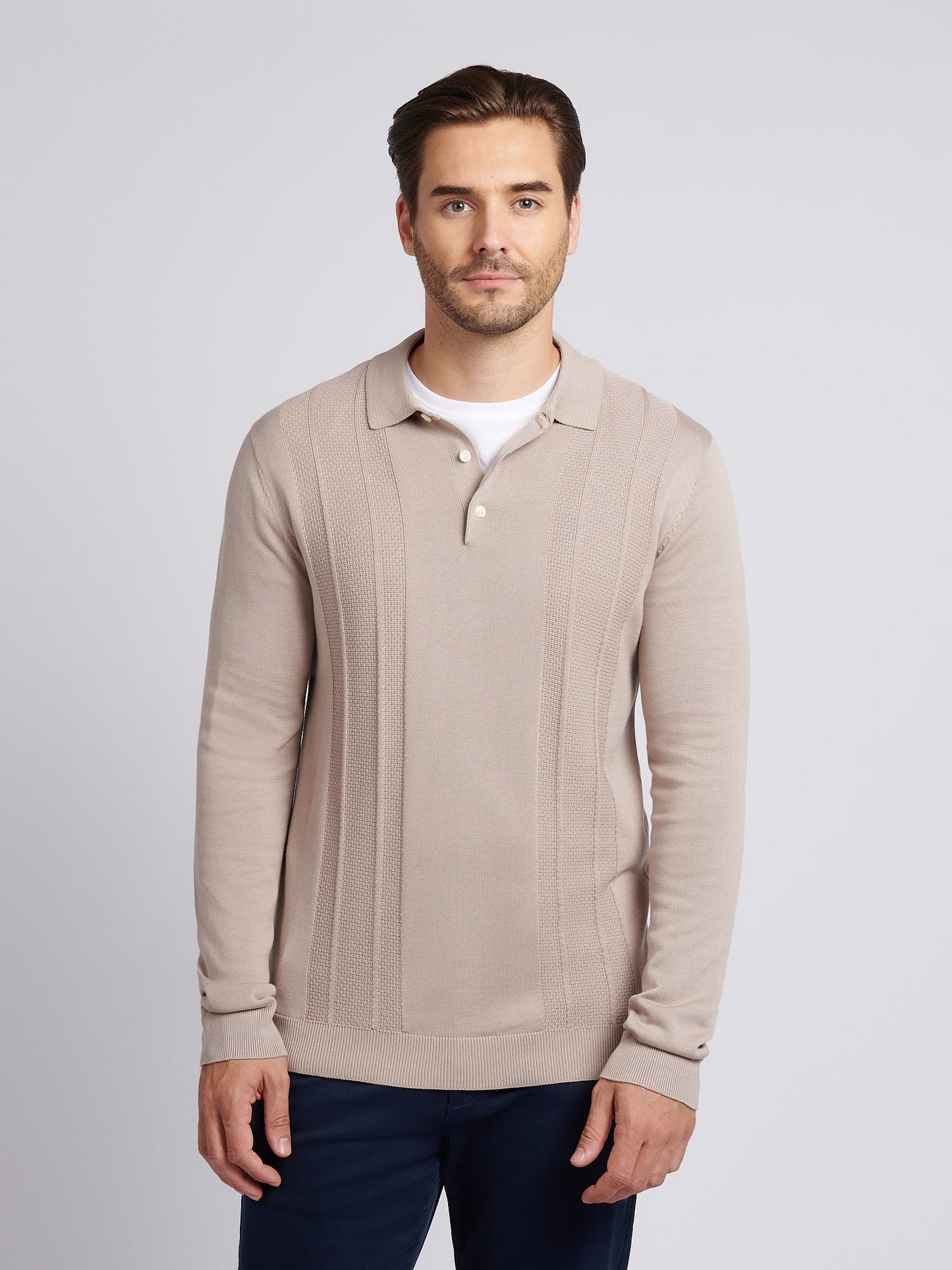 Mens Signature Smart Texture Polo Shirt in Atmosphere