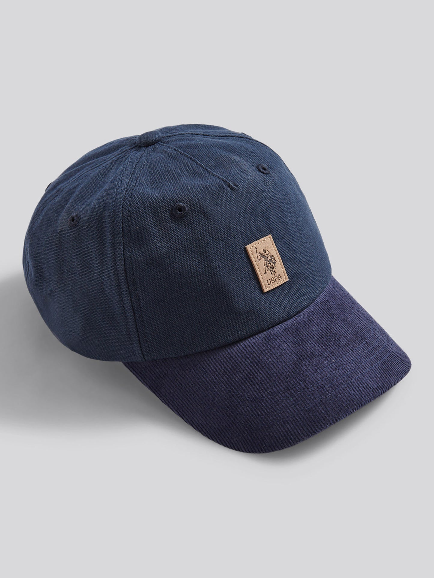 Mens Textured Corduroy Cap in Dark Sapphire Navy