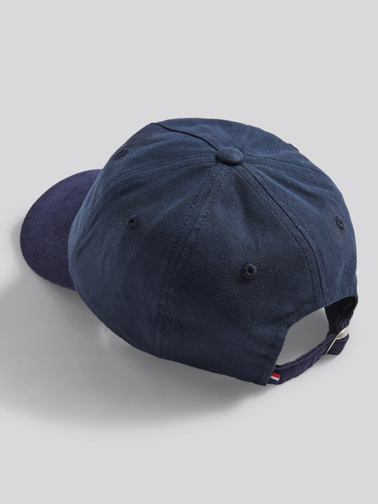 Mens Textured Corduroy Cap in Dark Sapphire Navy