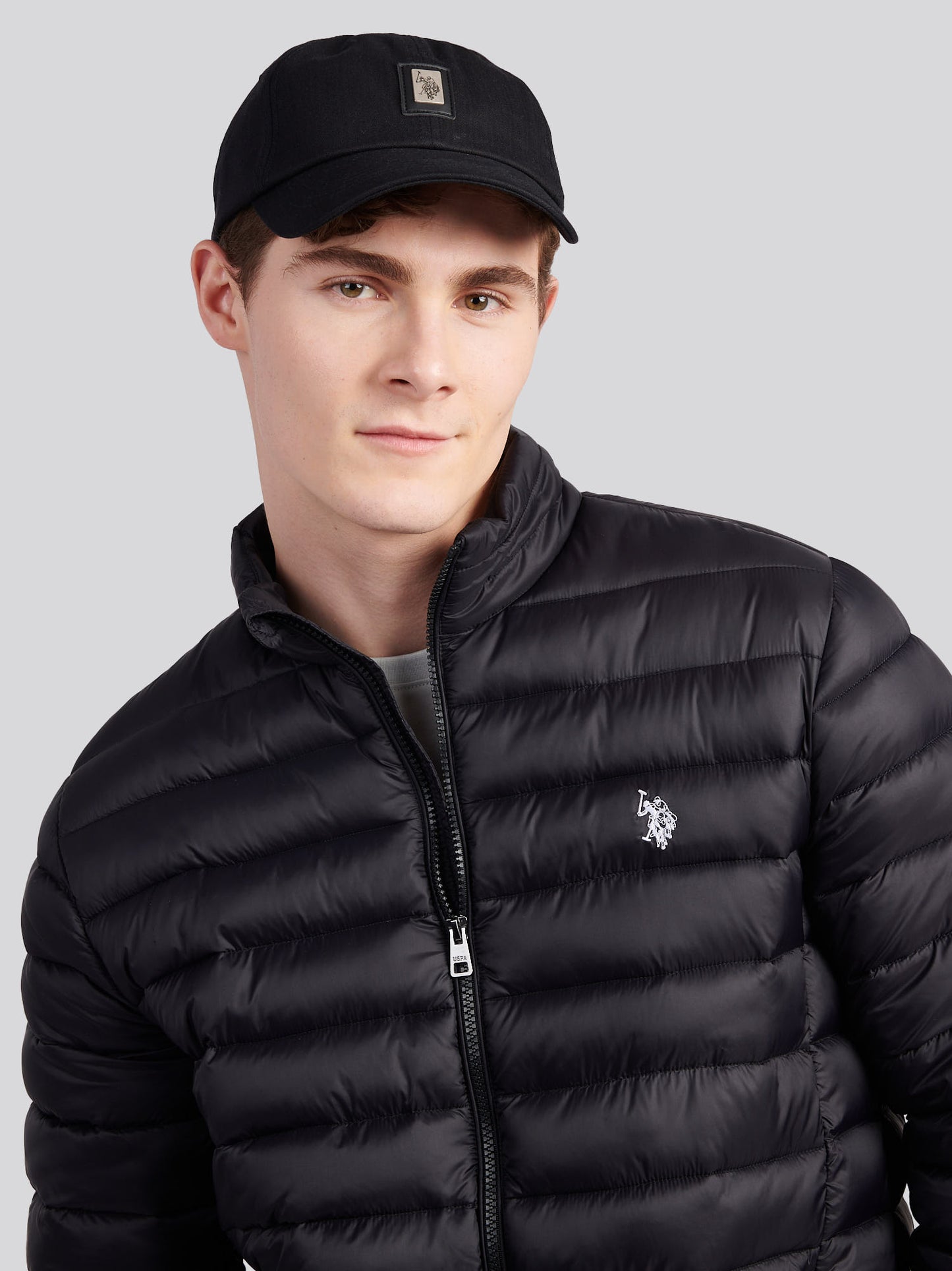 Mens Herringbone Cap in Black