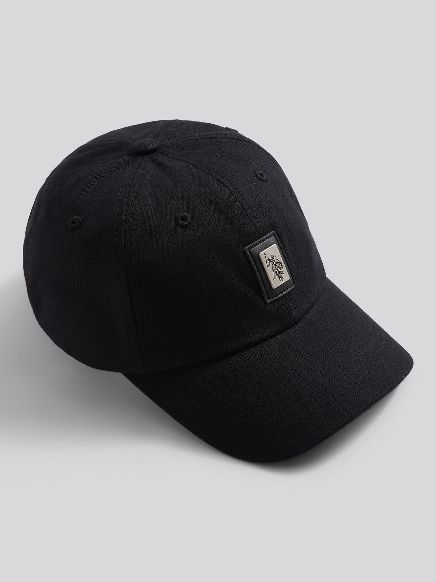 Mens Herringbone Cap in Black