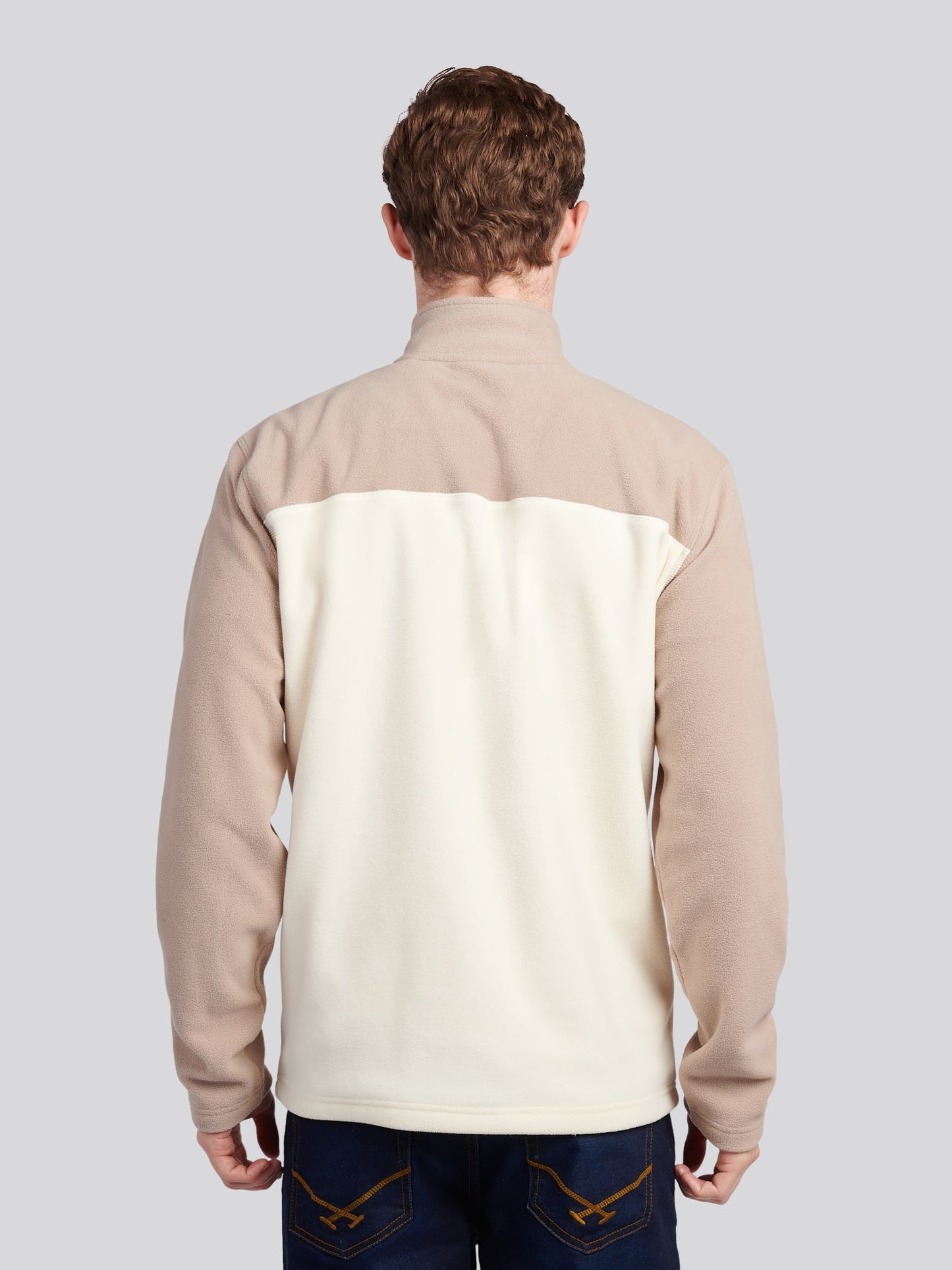 Mens Colour Block Micro Fleece Funnel in Atmosphere