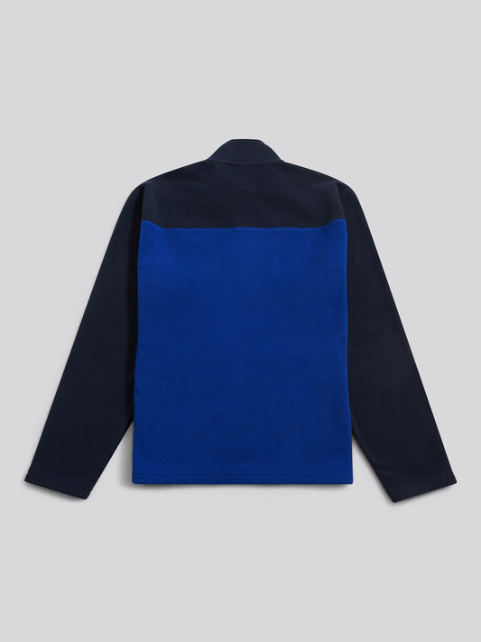 Mens Colour Block Micro Fleece Funnel in Dark Sapphire Navy