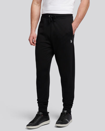 Mens Double Horsemen Loopback Jogger in Black Bright White DHM
