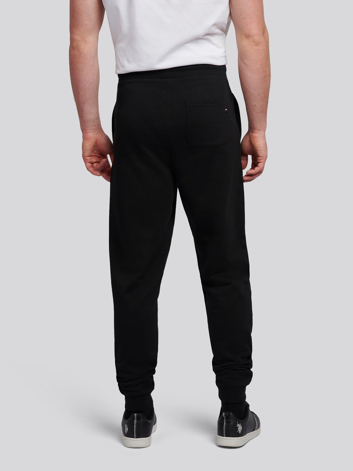Mens Double Horsemen Loopback Jogger in Black Bright White DHM