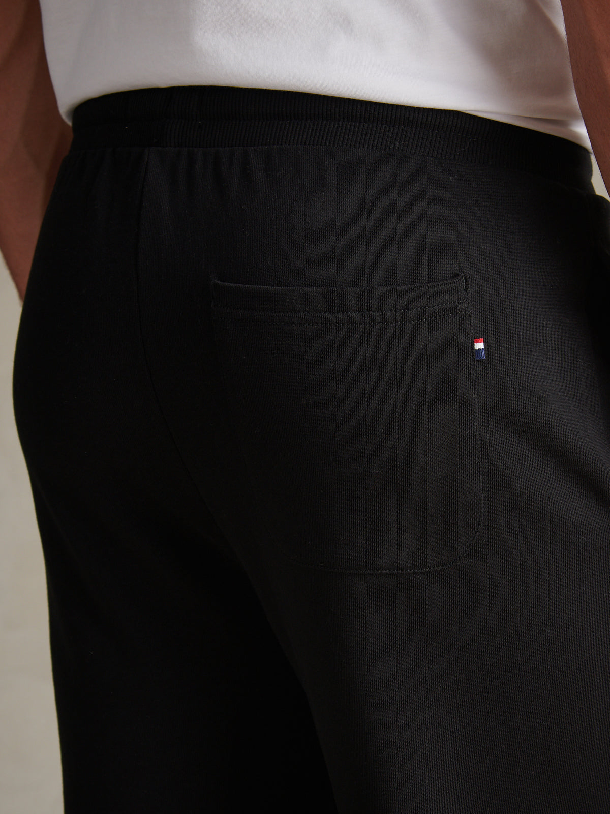 Mens Double Horsemen Loopback Jogger Black Bright White DHM