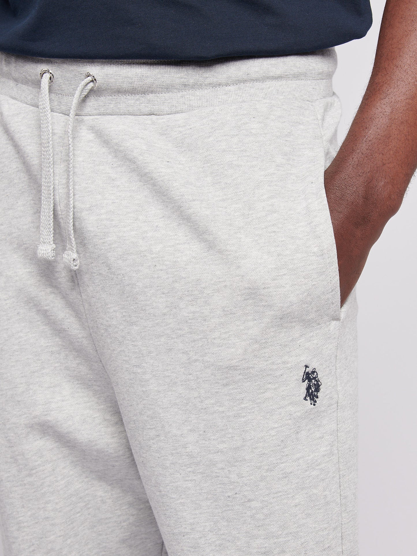 Mens Double Horsemen Loopback Jogger Mid Grey Marl