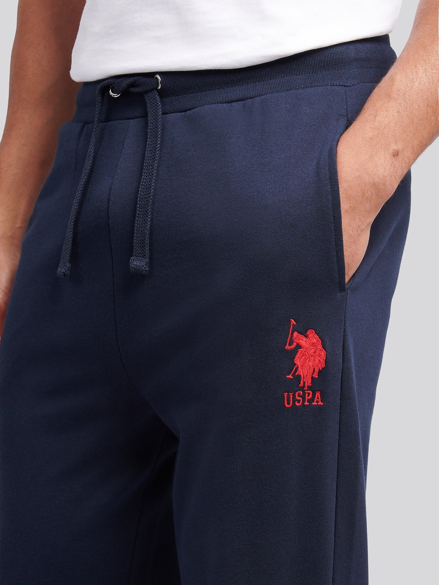 Mens Player 3 Loopback Jogger in Dark Sapphire Navy / Haute Red DHM