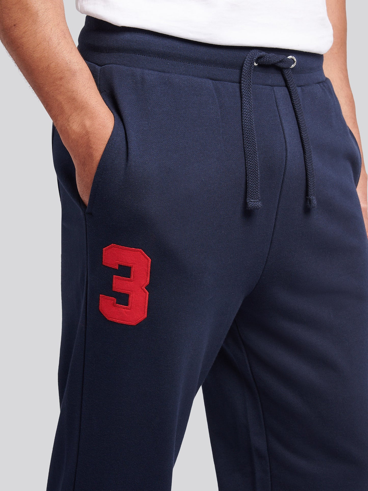 Mens Player 3 Loopback Jogger in Dark Sapphire Navy / Haute Red DHM