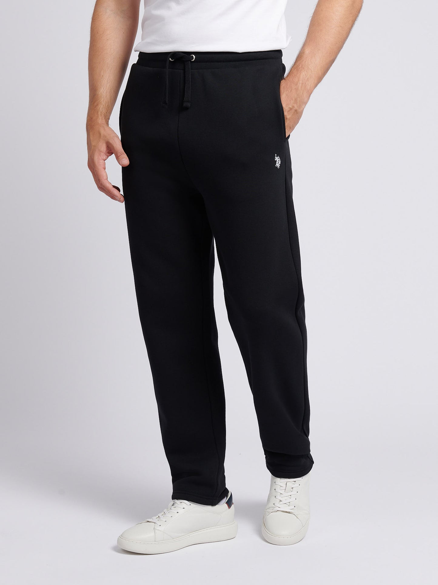 Mens Double Horsemen Straight Leg Jogger in Black