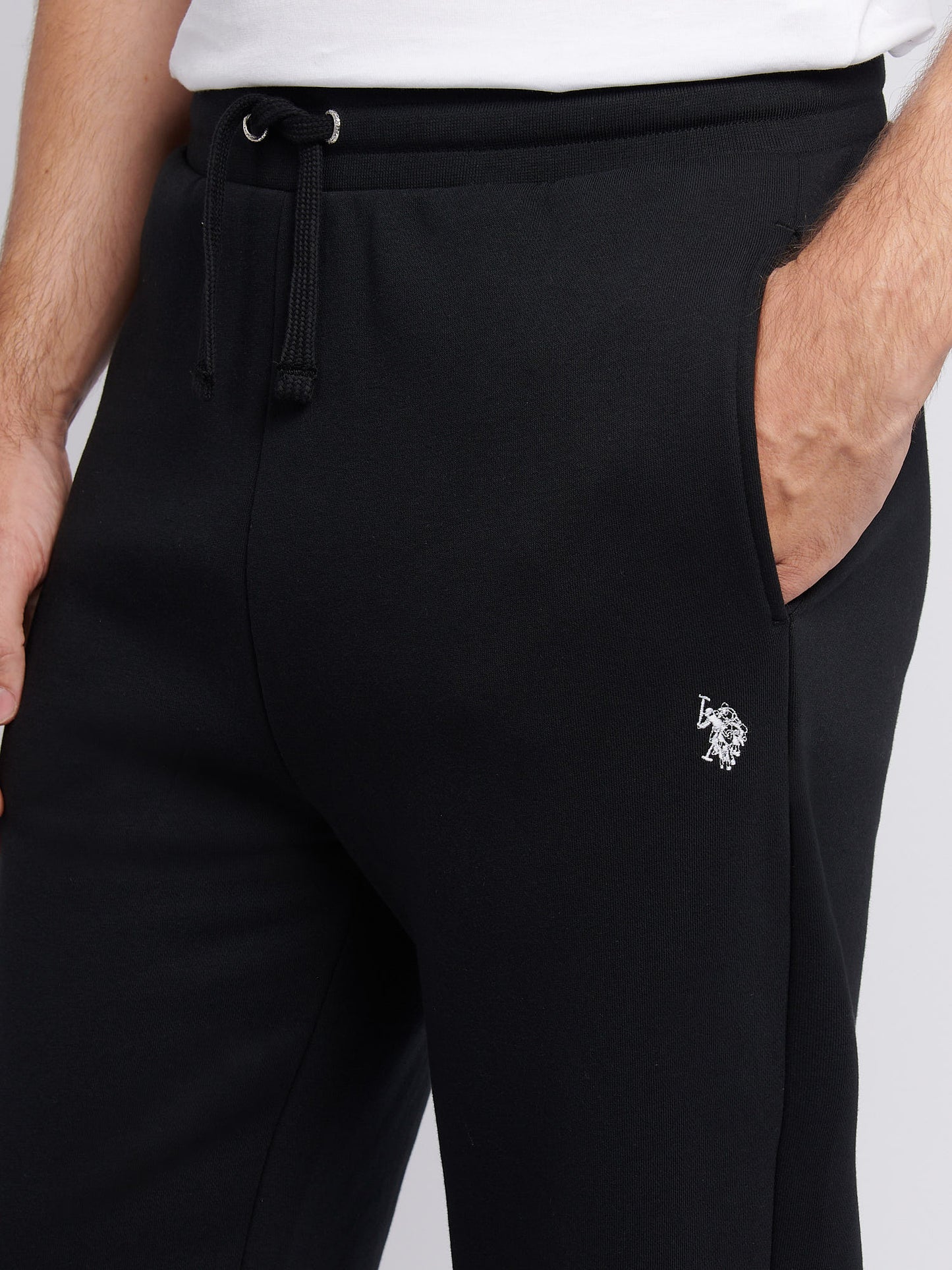 Mens Double Horsemen Straight Leg Jogger in Black