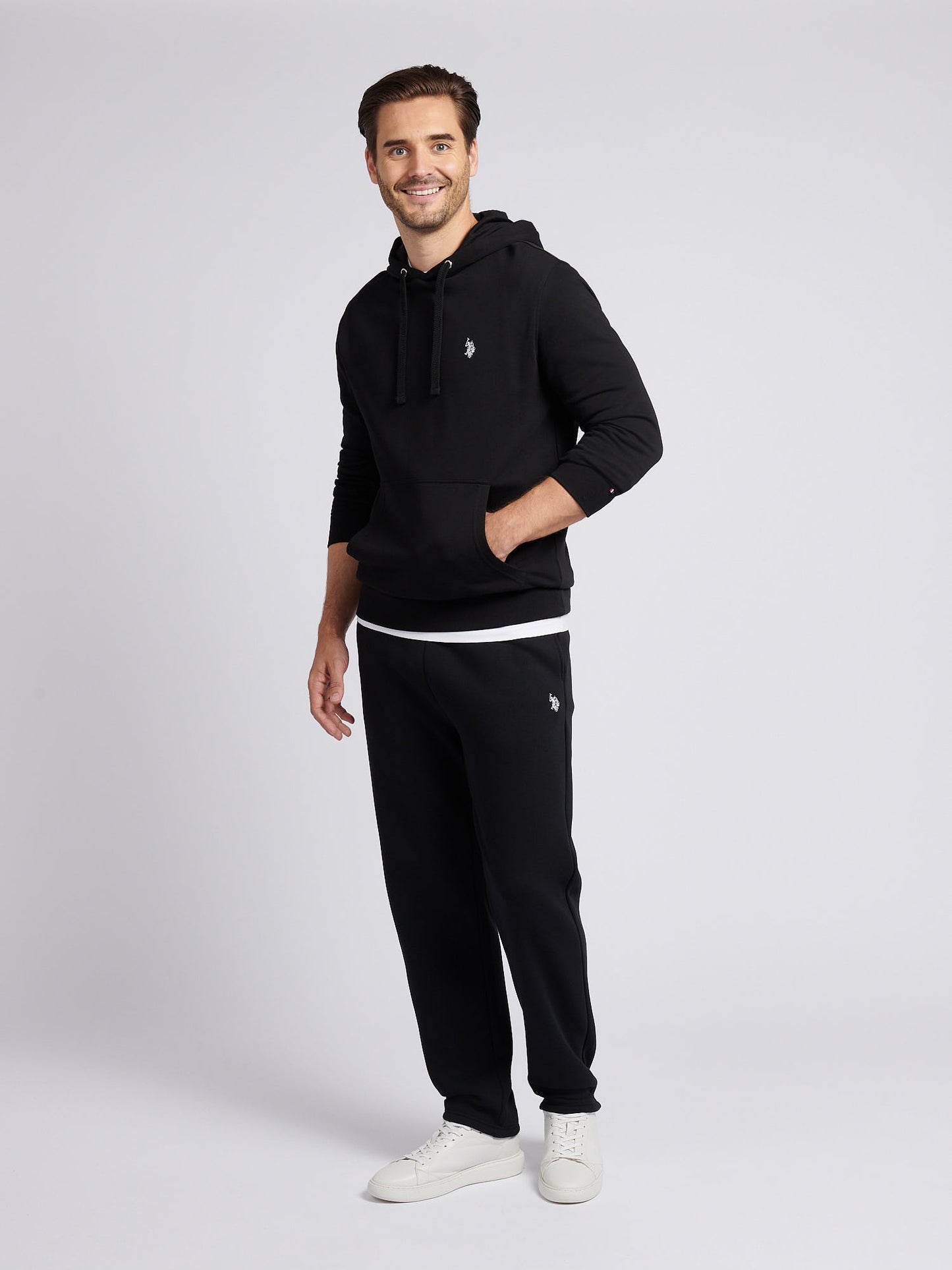 Mens Double Horsemen Straight Leg Jogger in Black