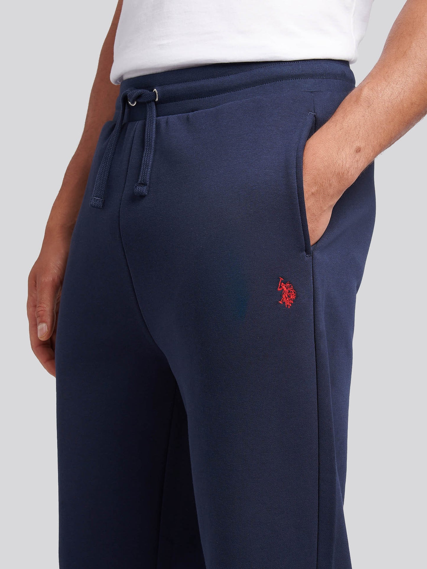 Mens Double Horsemen Straight Leg Jogger in Dark Sapphire Navy / Haute Red DHM