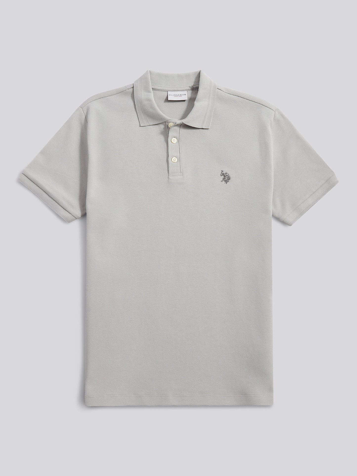 Mens Waffle Texture Polo Shirt in High Rise
