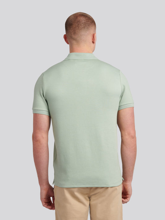 Mens Twill Texture Polo Shirt in Iceberg Green