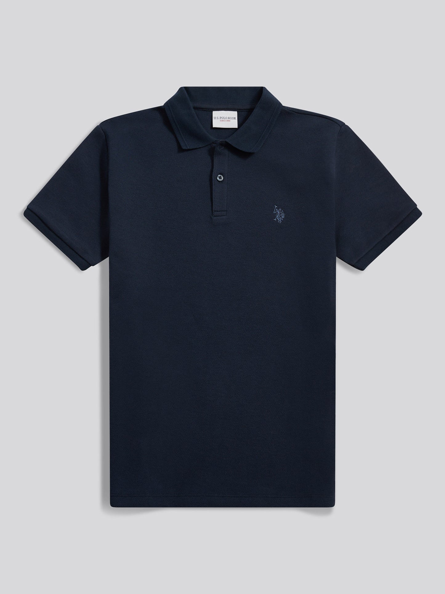 Mens Twill Texture Polo Shirt in Dark Sapphire Navy / Moonlight Blue DHM