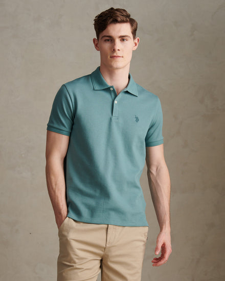 Mens Twill Texture Polo Shirt Arctic