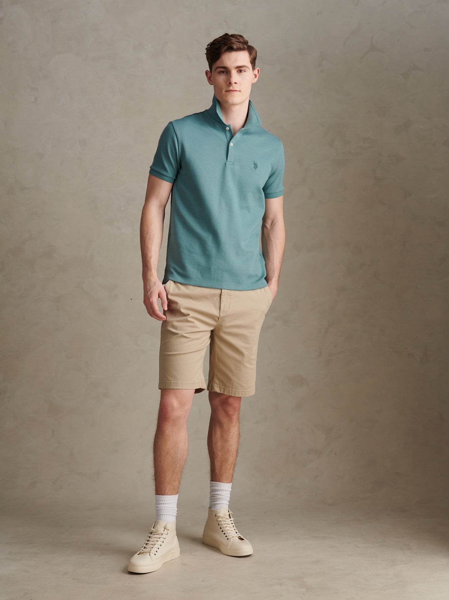 Mens Twill Texture Polo Shirt Arctic