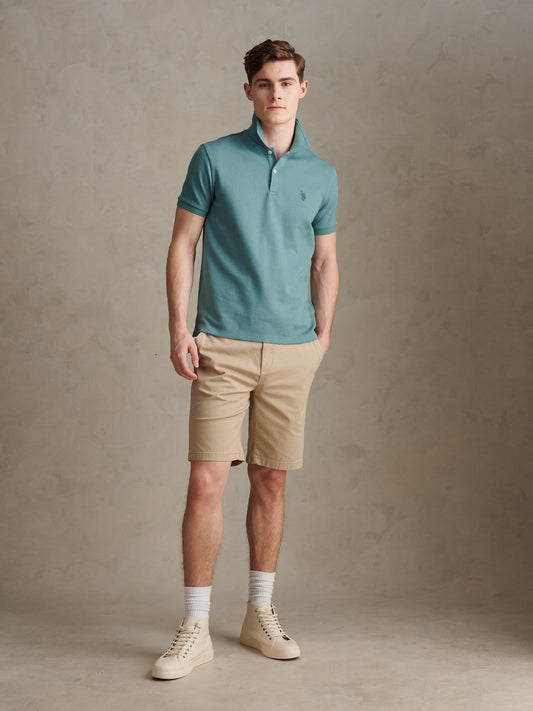 Mens Twill Texture Polo Shirt Arctic