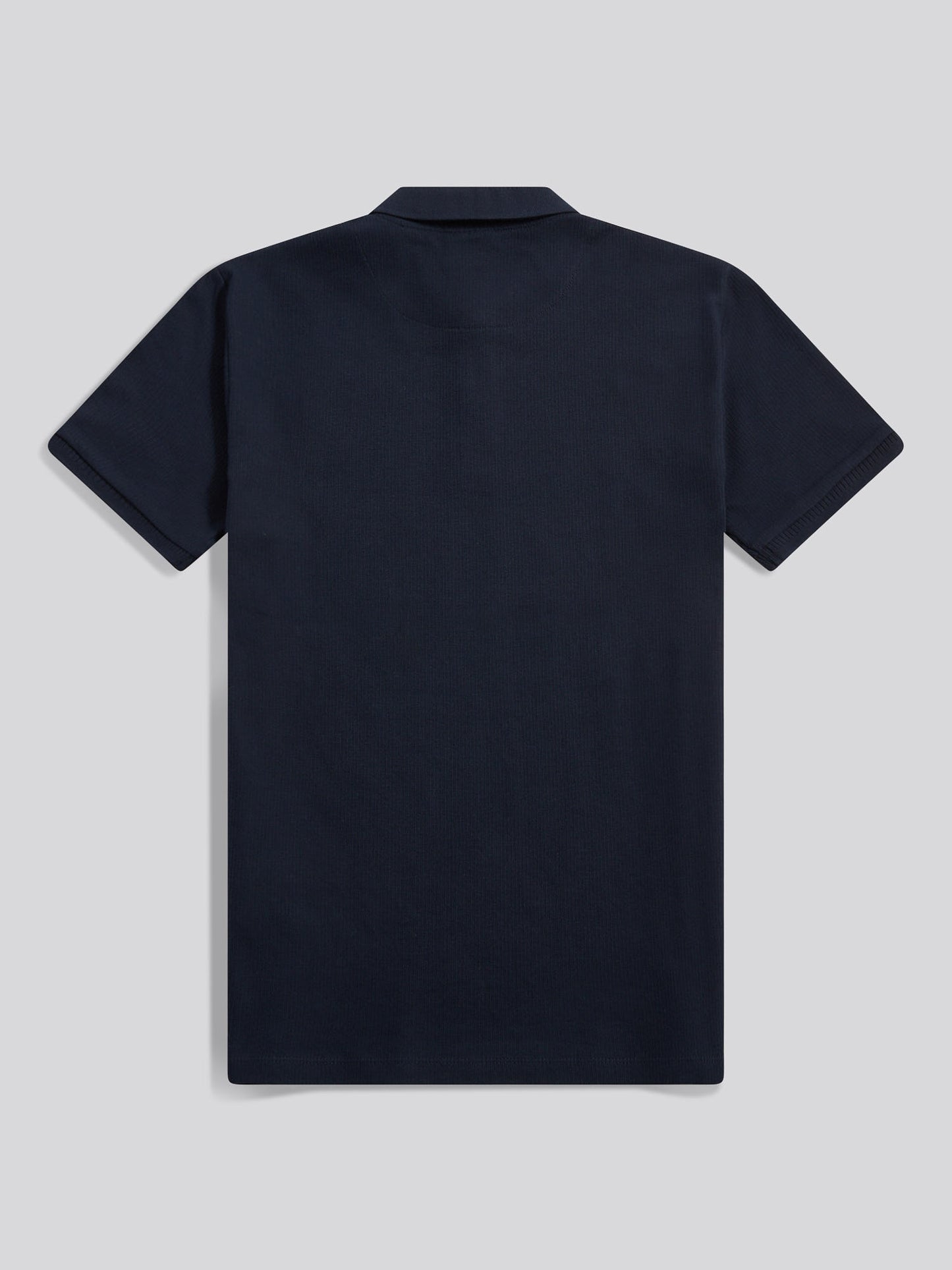 Mens Vertical Texture Polo Shirt in Dark Sapphire Navy / Moonlight Blue DHM