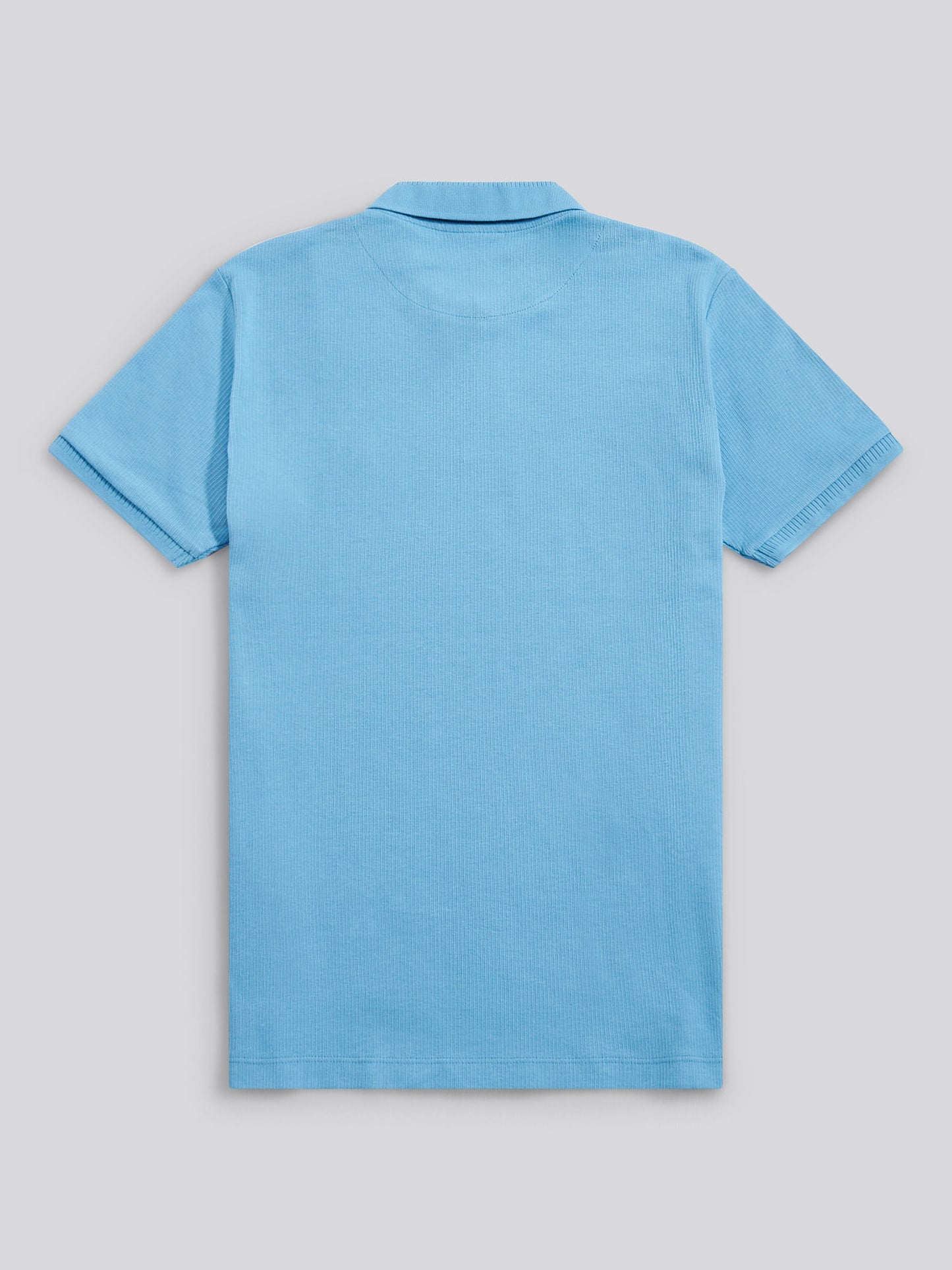 Mens Vertical Texture Polo Shirt in Heritage Blue