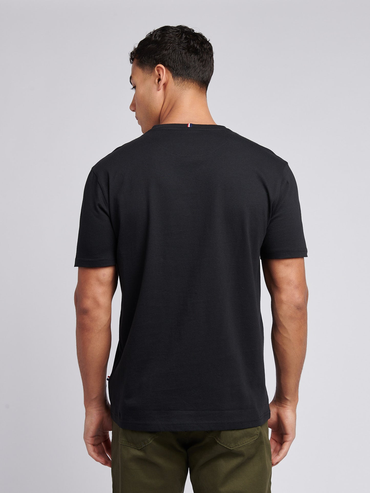 Mens Double Horsemen Pocket T-Shirt in Black Bright White DHM