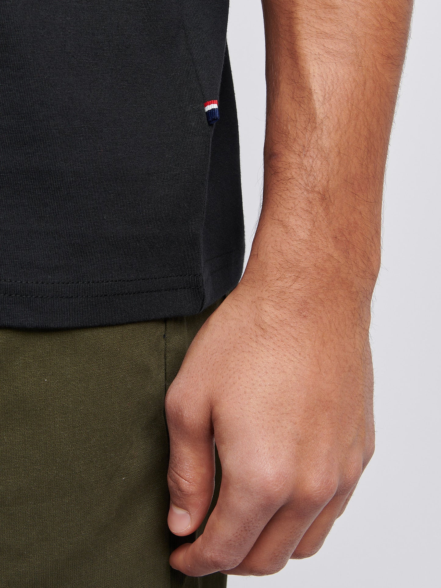 Mens Double Horsemen Pocket T-Shirt in Black Bright White DHM