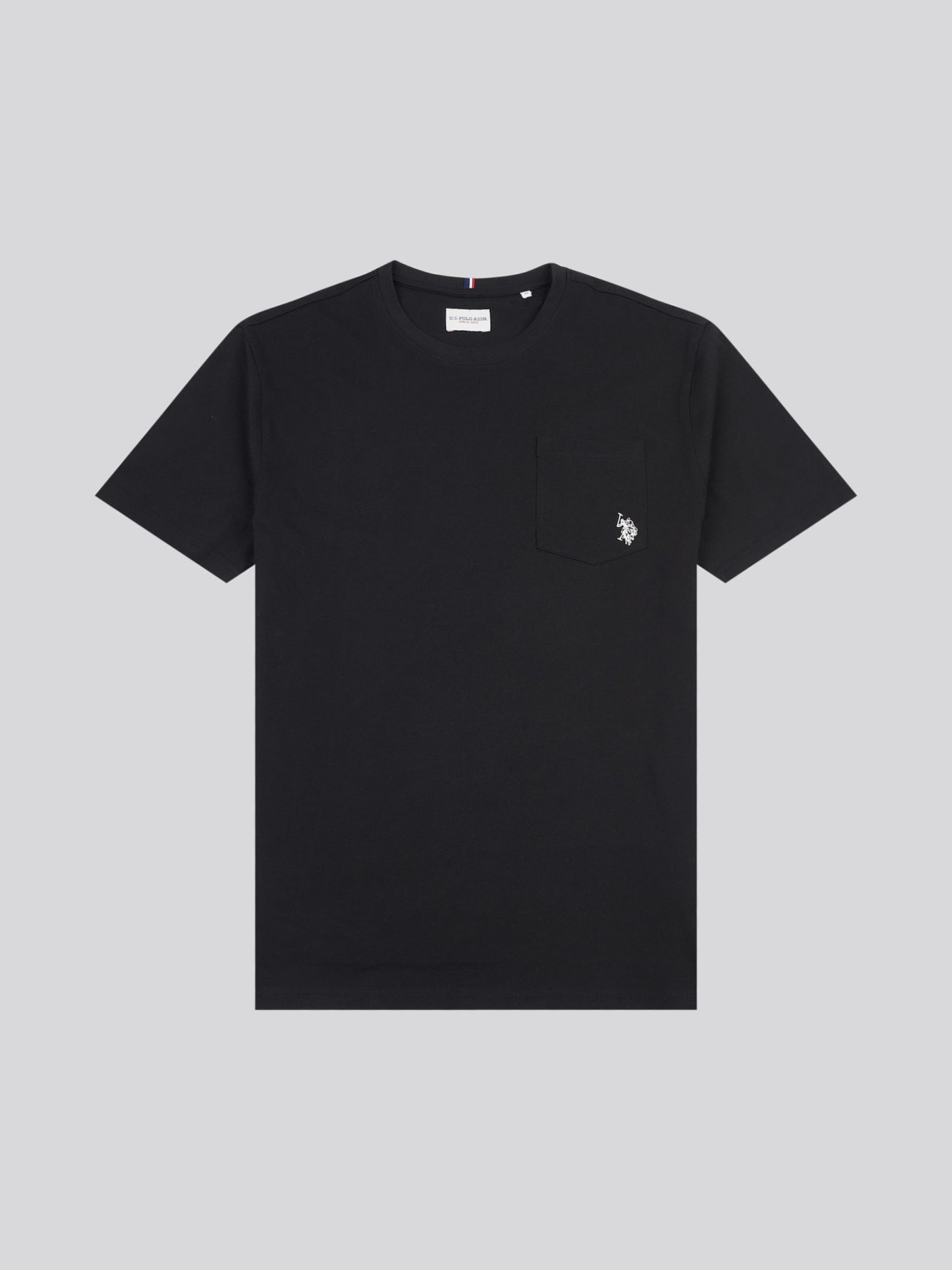 Mens Double Horsemen Pocket T-Shirt in Black Bright White DHM