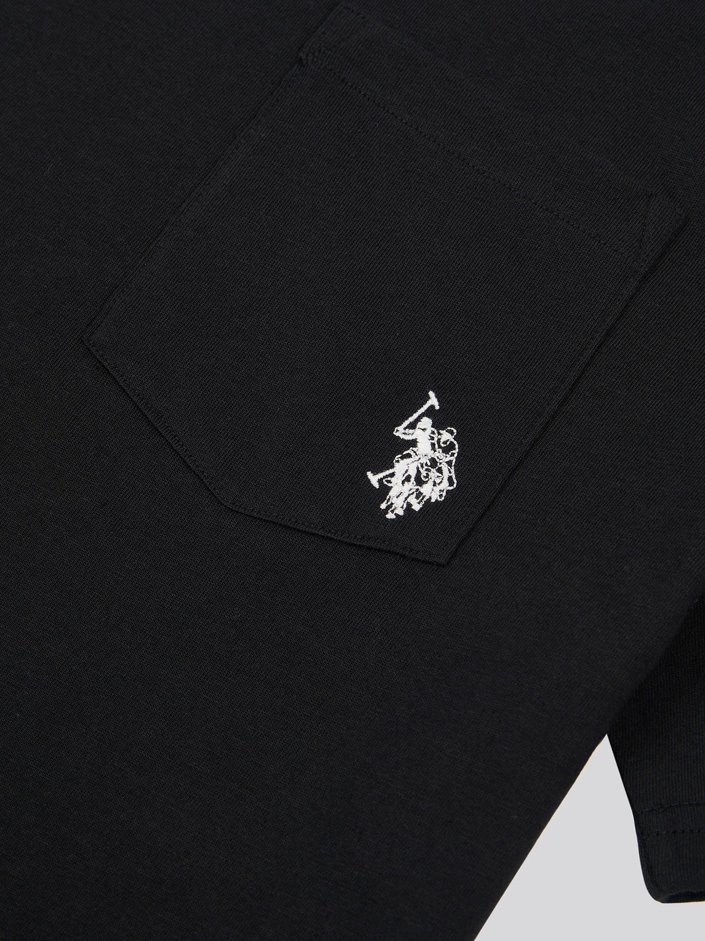 Mens Double Horsemen Pocket T-Shirt in Black Bright White DHM