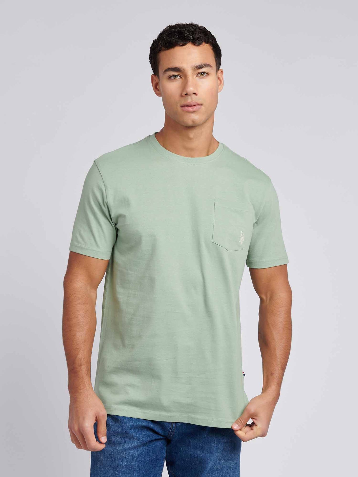 Mens Double Horsemen Pocket T-Shirt in Green Bay