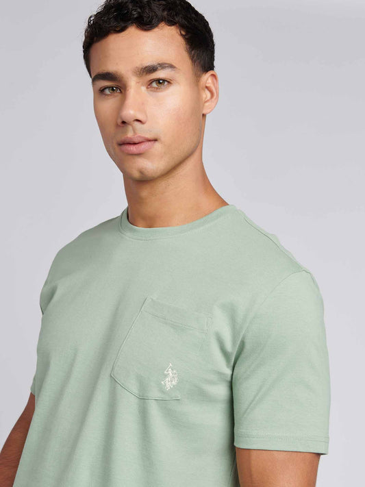 Mens Double Horsemen Pocket T-Shirt in Green Bay