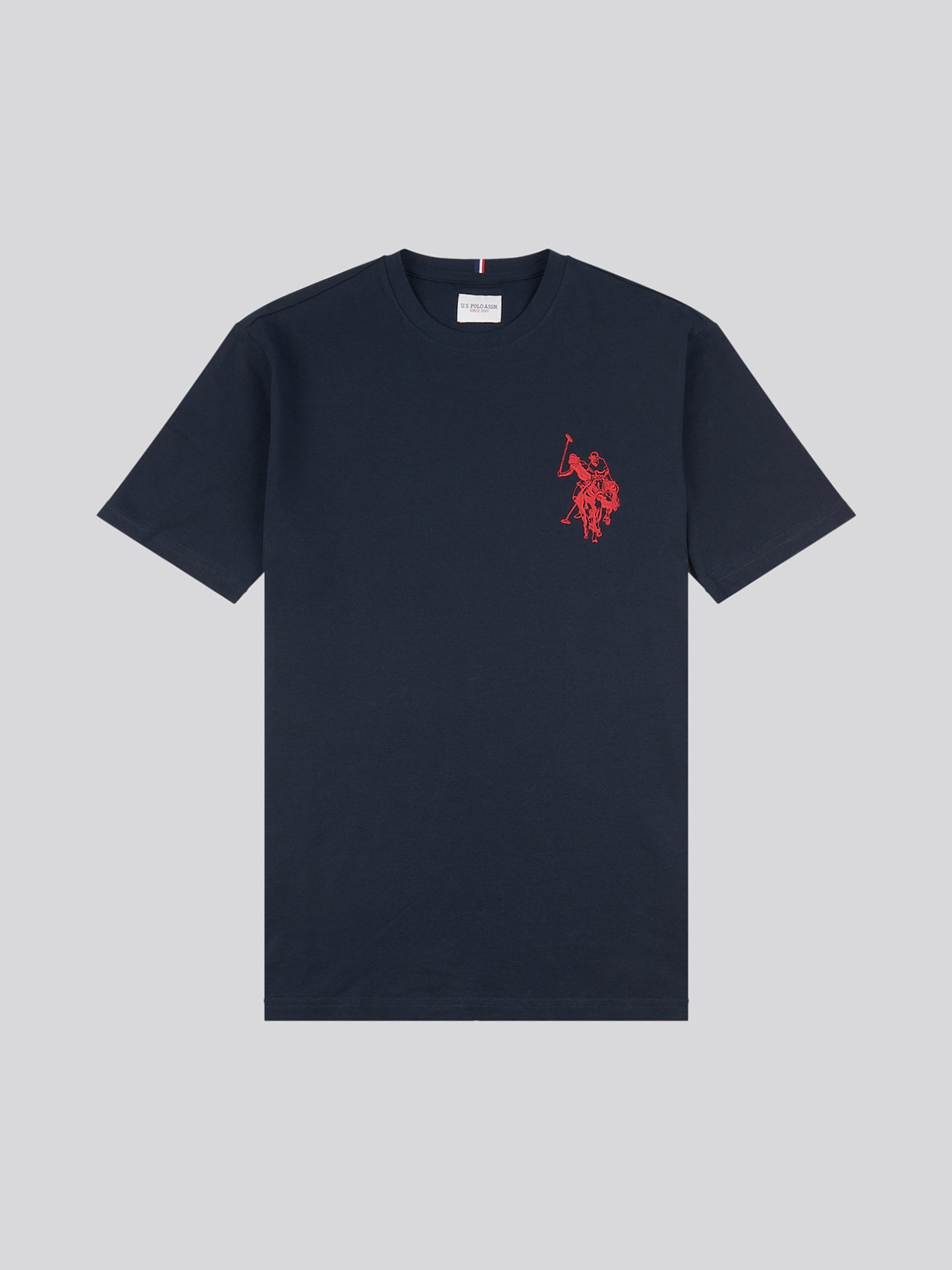 Mens Large Player T-Shirt in Dark Sapphire Navy / Haute Red DHM