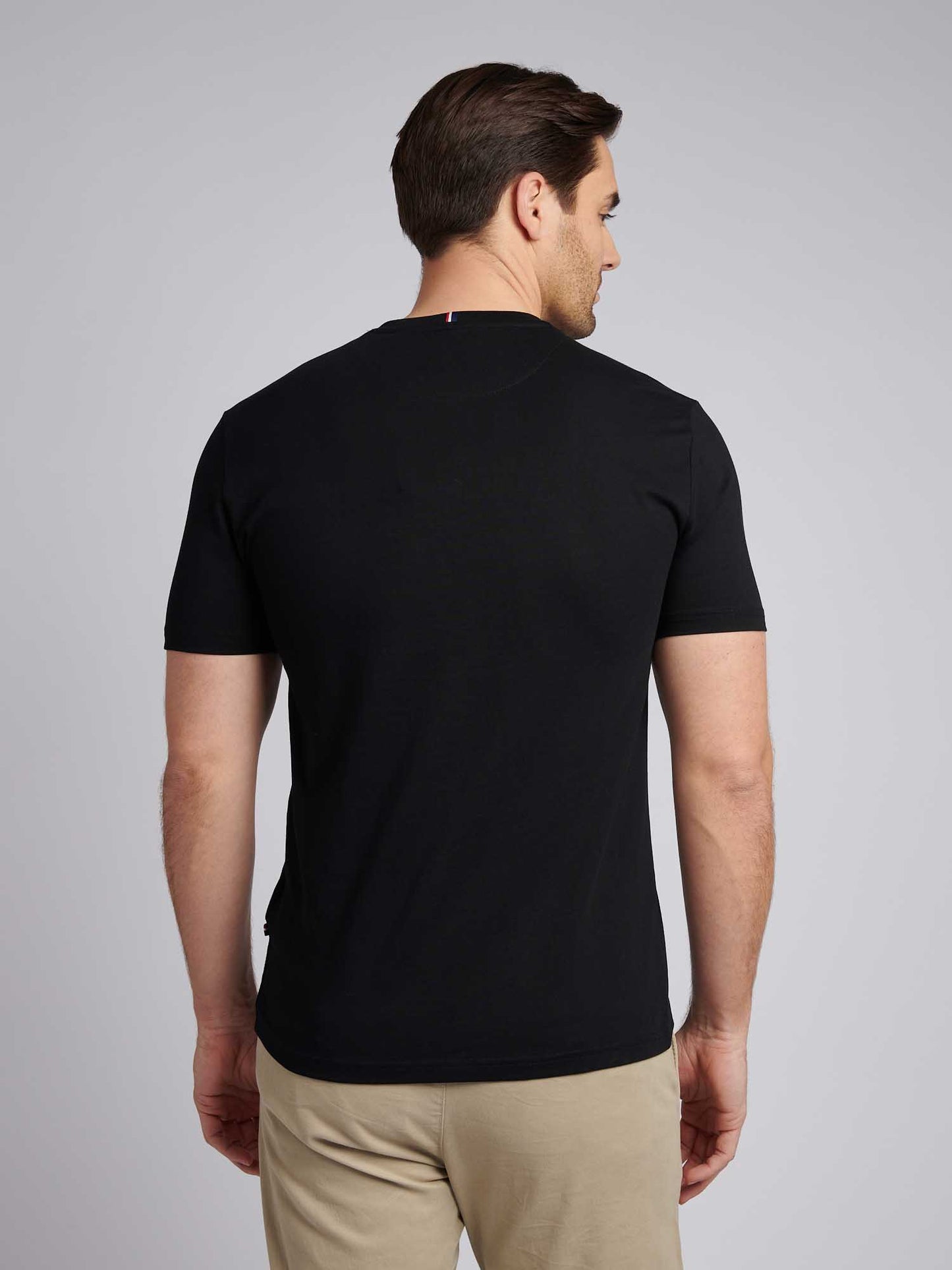 Mens Large Player T-Shirt in Black Bright White DHM