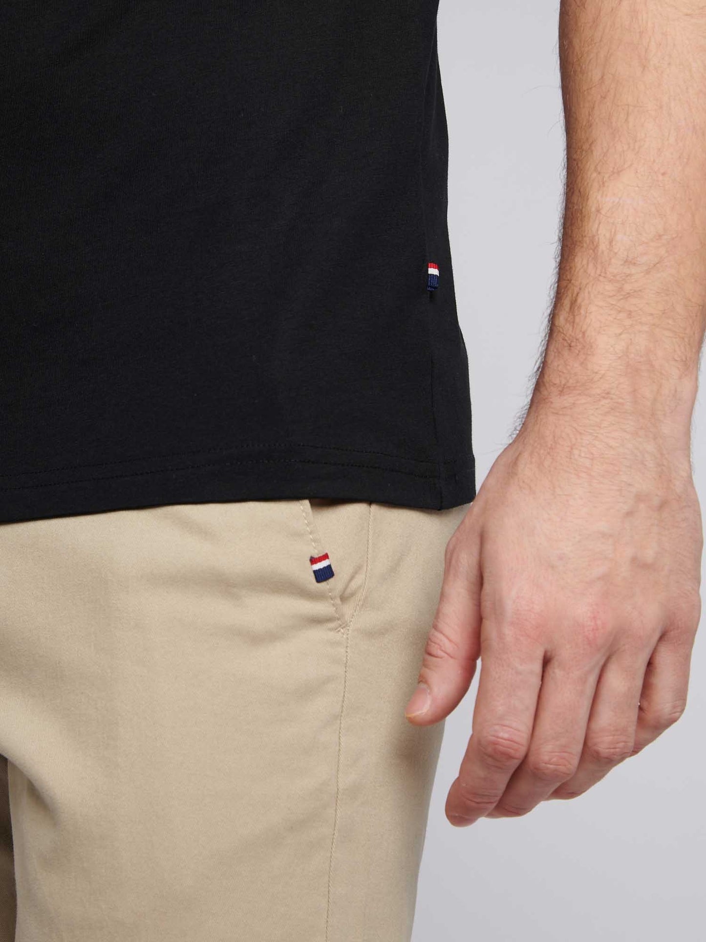 Mens Large Player T-Shirt in Black Bright White DHM