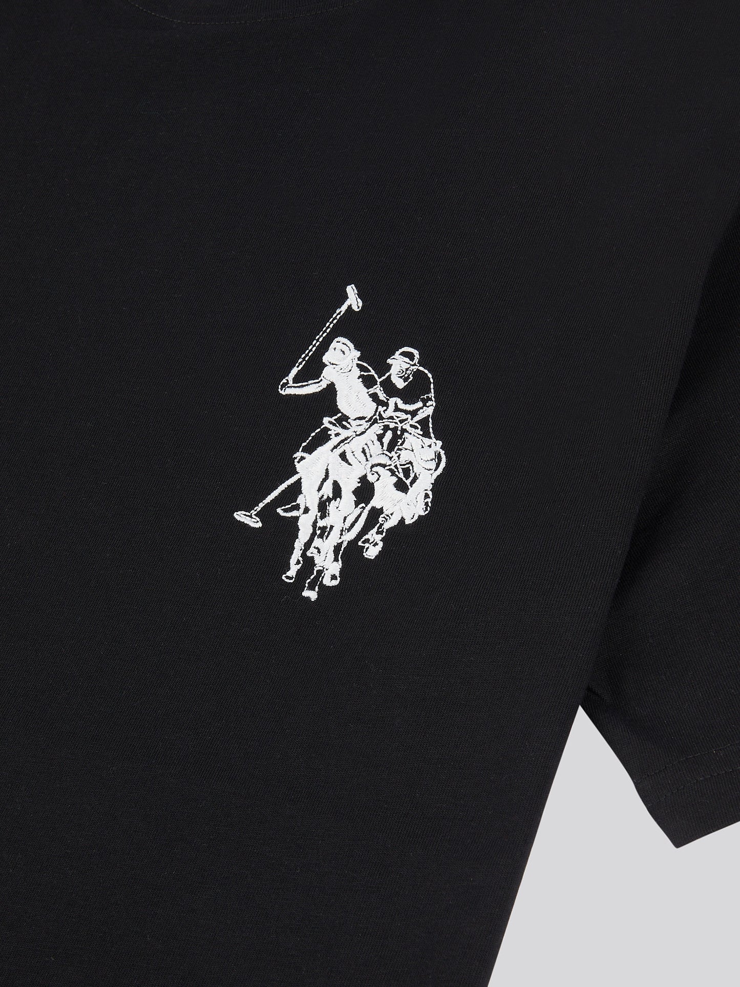 Mens Large Player T-Shirt in Black Bright White DHM