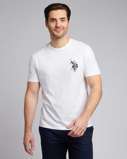 Mens Large Player T-Shirt in White / Dark Sapphire Navy DHM