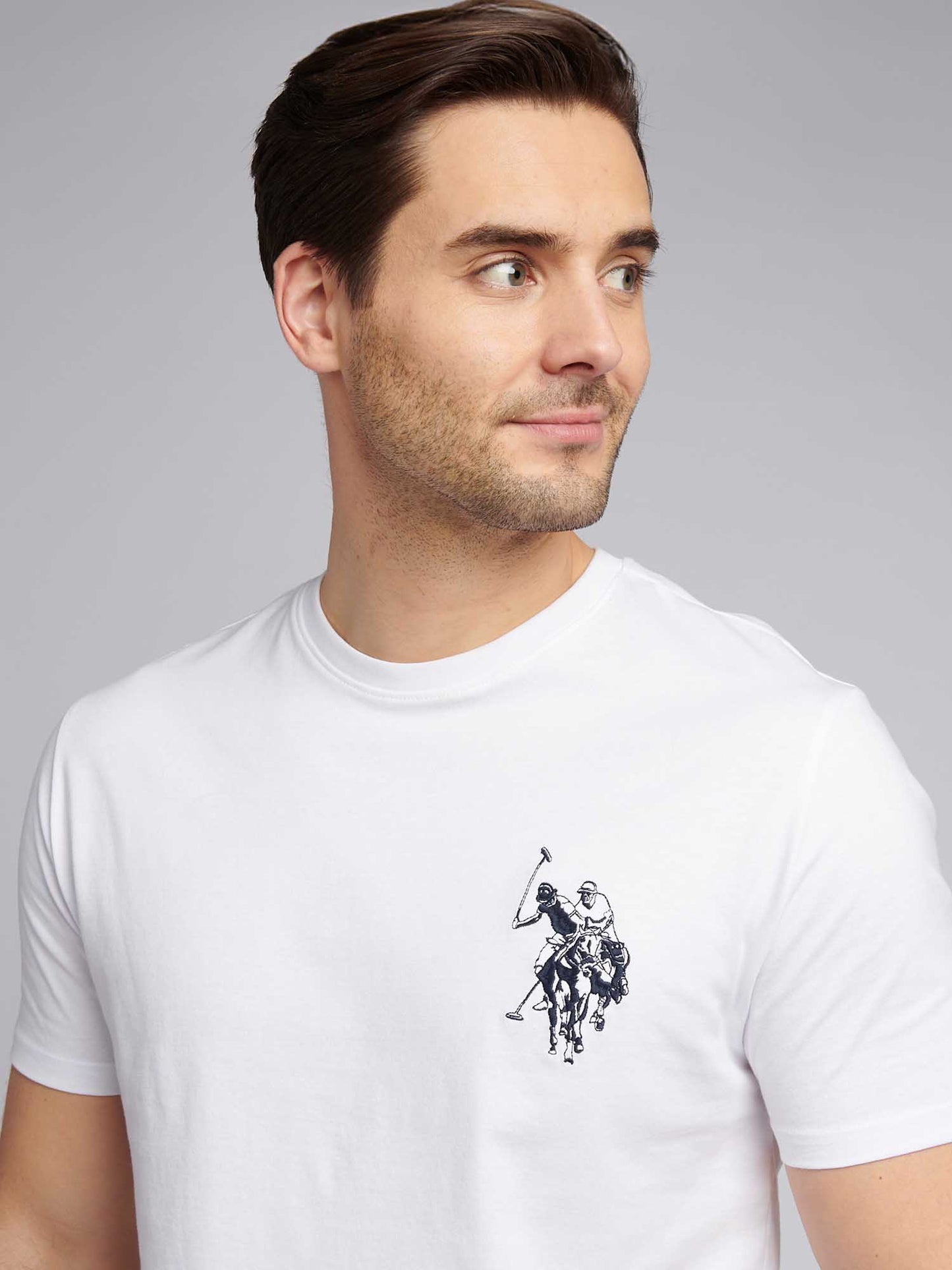 Mens Large Player T-Shirt in White / Dark Sapphire Navy DHM