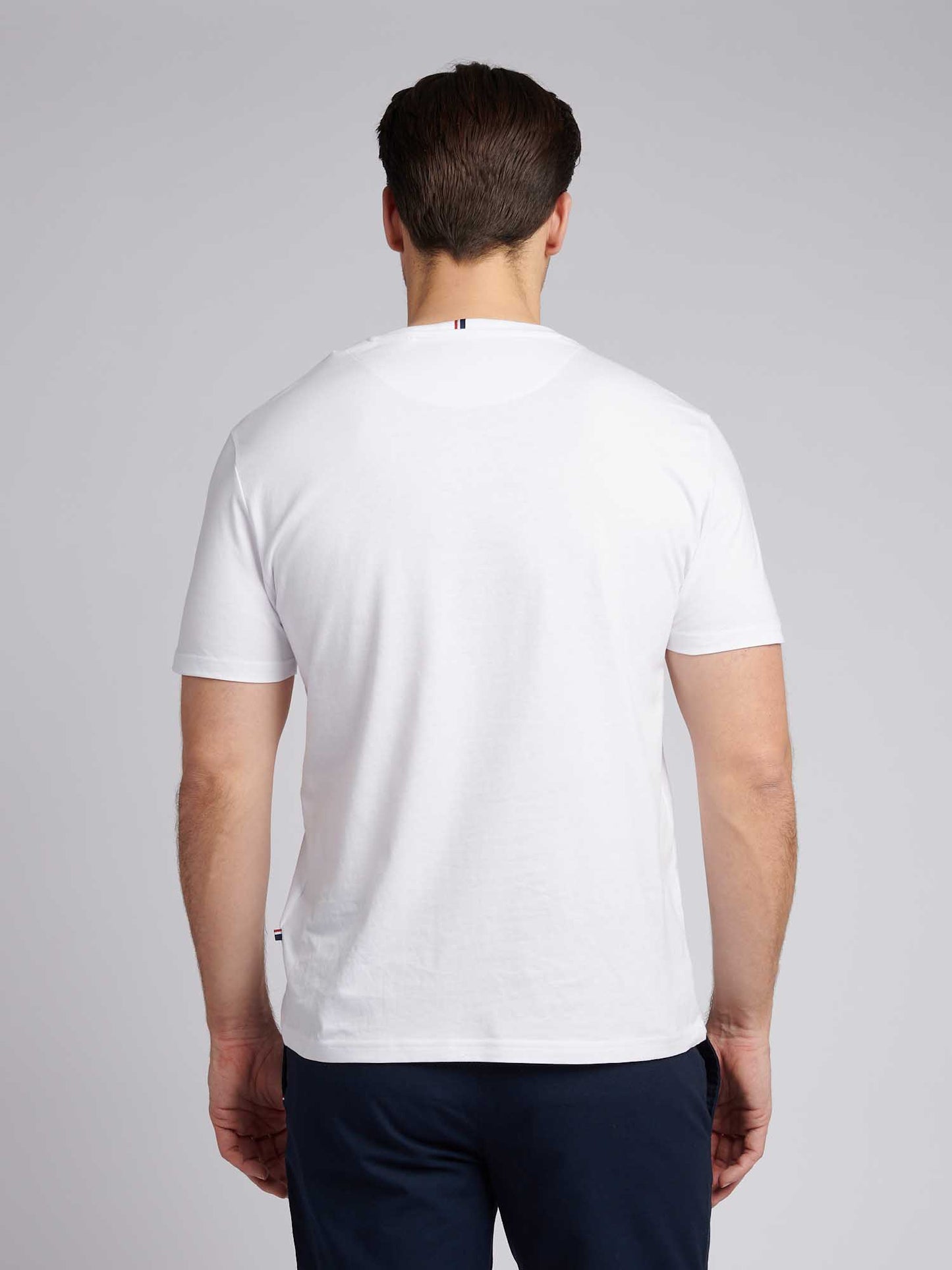 Mens Large Player T-Shirt in White / Dark Sapphire Navy DHM