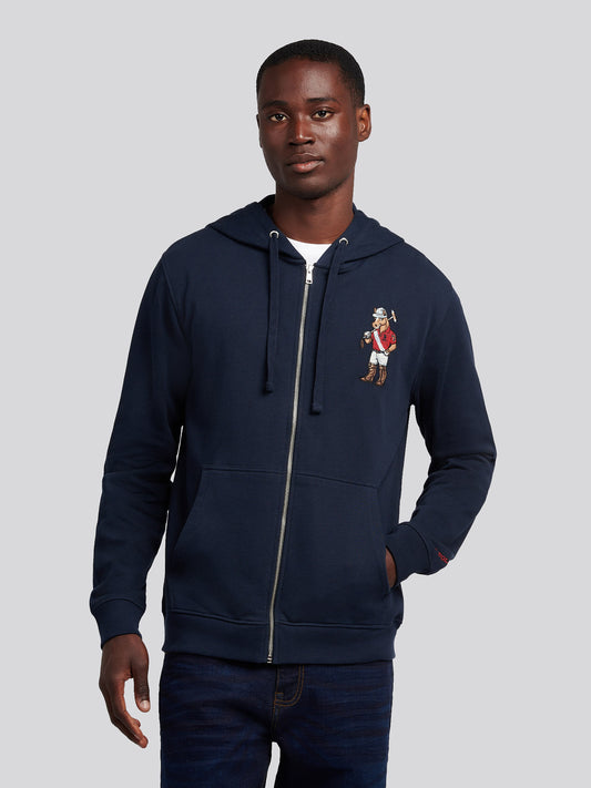 Mens USPA Chuck Loopback Zip Hoodie in Dark Sapphire Navy